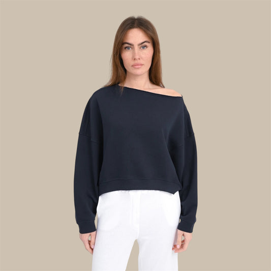 CROP SWEATSHIRT MARTI - deep water- Love, Joy & Victory