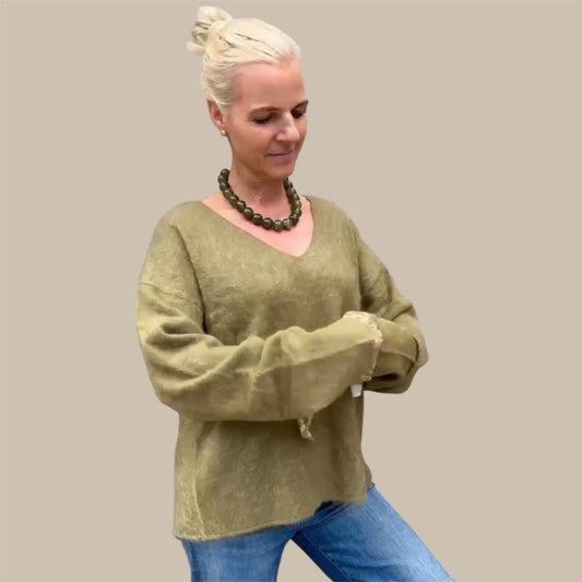 Cashmere Pullover - Olive - Purschoen