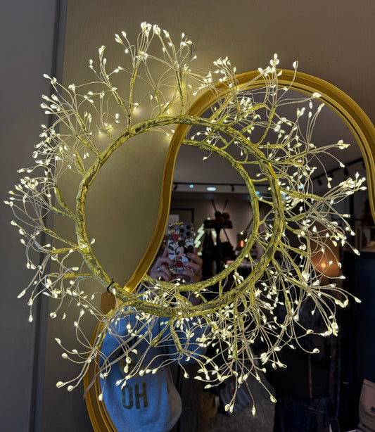 LED Kranz-Dolde 45cm, gold