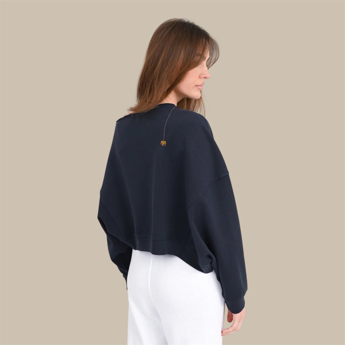 CROP SWEATSHIRT MARTI - deep water- Love, Joy & Victory