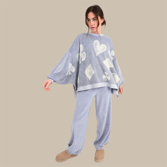 OVERSIZE SWEATSHIRT IZAR - Light sky- Love, Joy & Victory