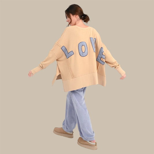 OVERSIZE SWEATSHIRT KRIZ - Caramel- Love, Joy & Victory
